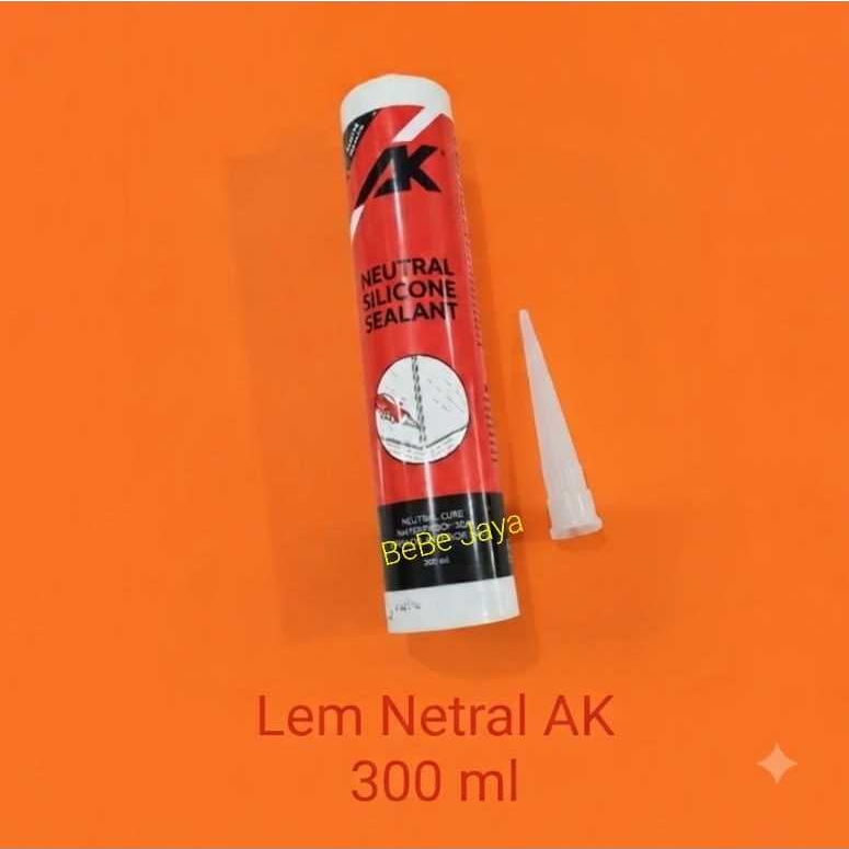 Lem Silikon Kaca AK Netral Clear, White, Black 300 ml bkn Dowcorning Silent