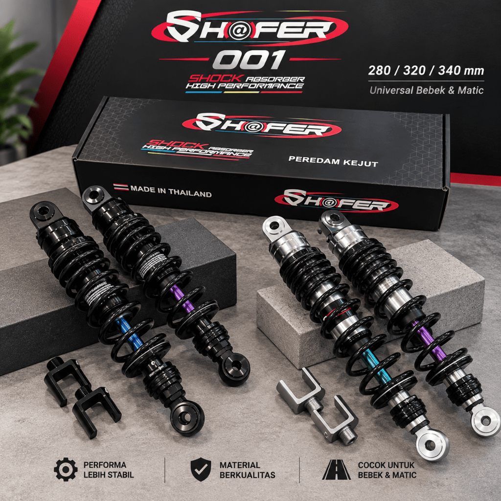 Shockbreaker Shafer 001 Original Klik Rebound 280MM 320MM 340MM – Shock Belakang Universal Bebek NMA