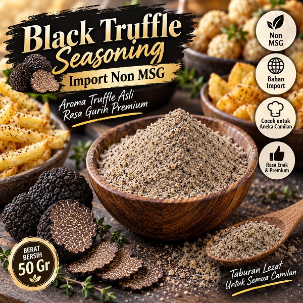 Bumbu Tabur Rasa Black Truffle Seasoning Import Non MSG 50Gr Bubuk Tabur TBlack Truffle Seasoning No