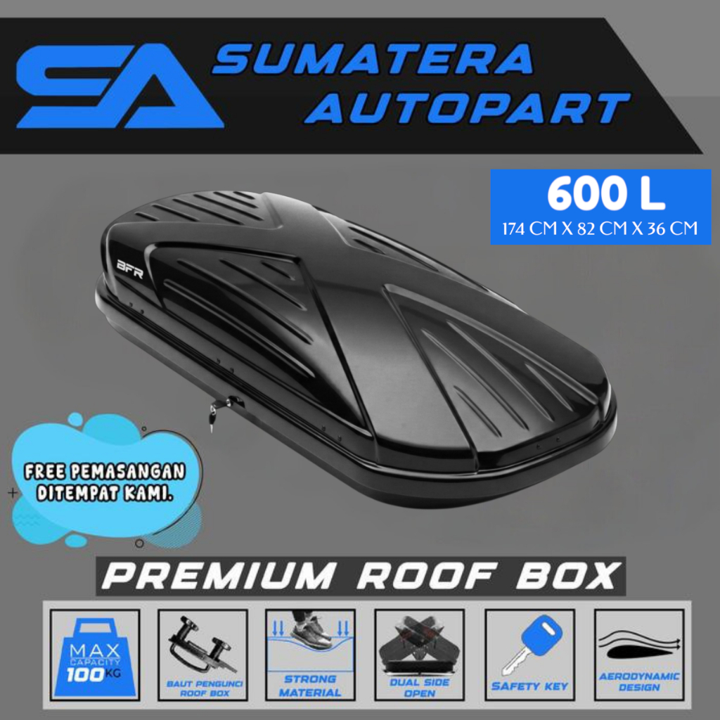 Roof Box Roofbox Rofbox Box Slim Bagasi Atas Mobil Universal Material Abs Kapasitas 550L 600L 700L