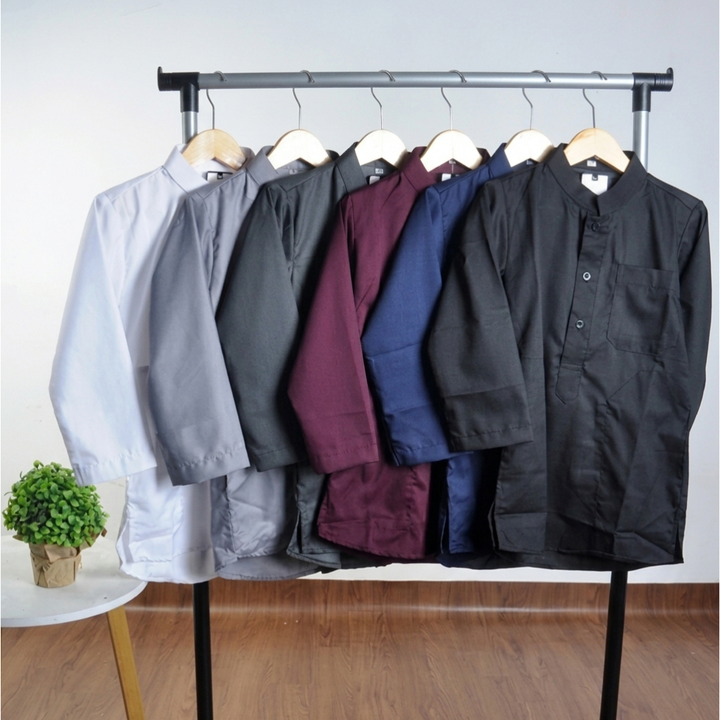 Kurta Anak Laki Polos Toyobo Lengan Panjang Putih & Aneka Warna | Gamis Anak Laki