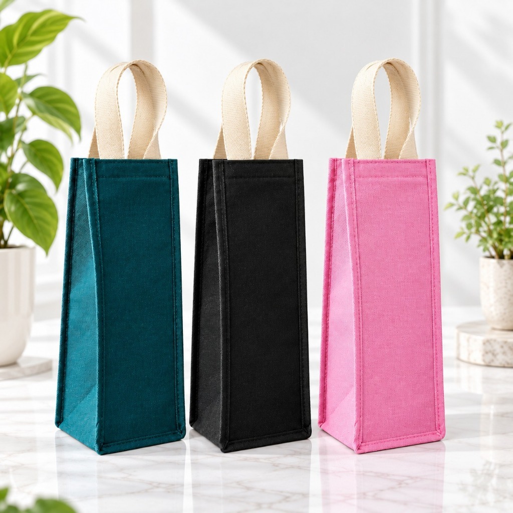 Tas Botol Minum 2 Liter Bahan Kain Spunbond Tempat Tumbler 2000ml Tambler Hitam Army Polos