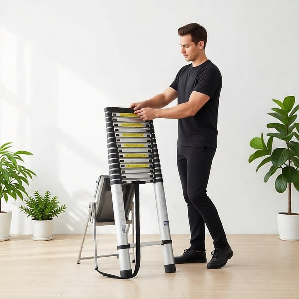 Dalton Tangga Teleskopik Aluminium DALTON ML1003L Telescopic Ladder Single 3.2 Meter
