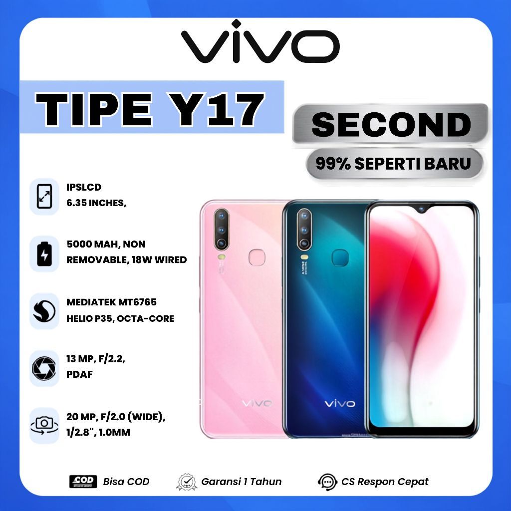 HP VIVO Y17 6/128GB Smartphone Second 99% Like New No box