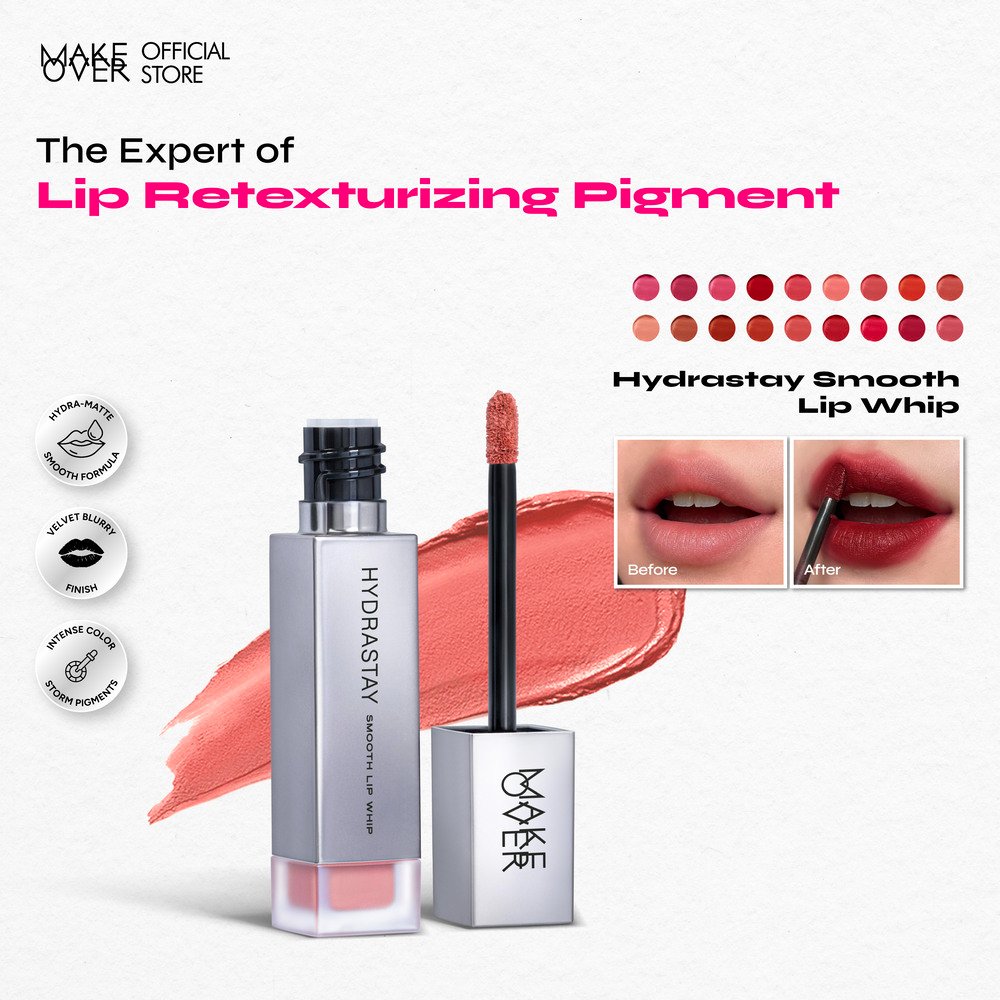 MAKE OVER Hydrastay Smooth Lip Whip - Lipcream Untuk Bibir Kering Smooth Ringan Lembab Lembut Base O