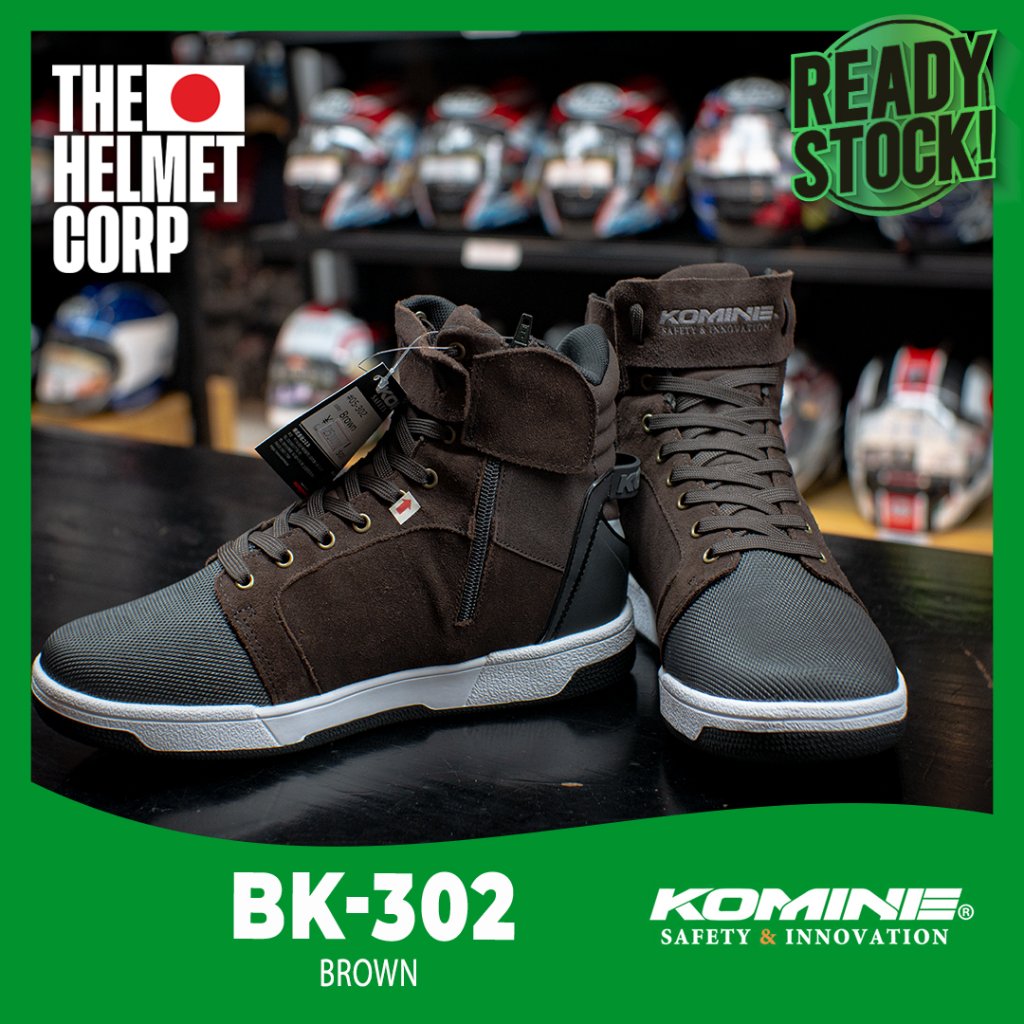 SHOES KOMINE BK-302 WATERPROOF RIDING SNEAKERS BROWN