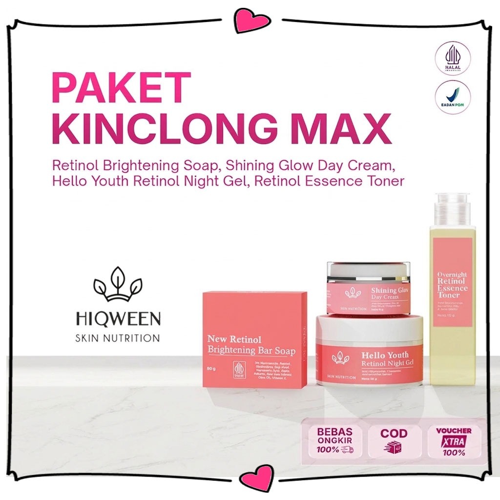 SKINCARE HIQWEEN PAKET KINCLONG M4X Paket Perawatan WAjah Glowing Setiap Saat | Original Halal BPOM