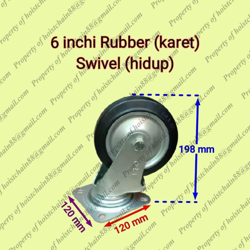 Roda/castor industri medium heavy duty Edly 6 inch