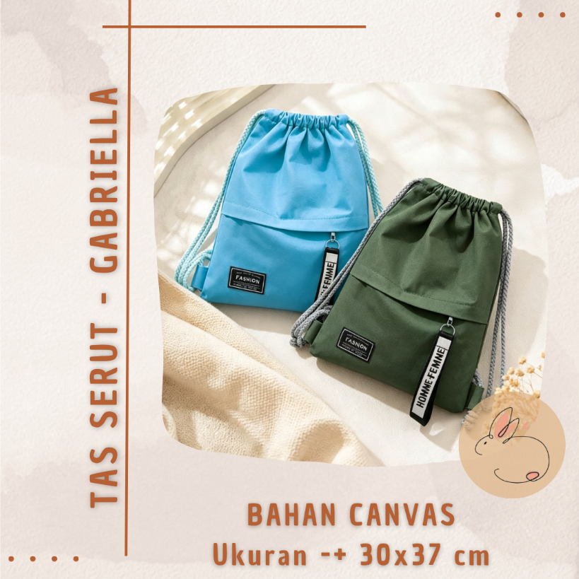 [ TG ] TAS SERUT GABRIELLA CANVAS RANSEL BAG MULTIFUNGSI PRIA WANITA