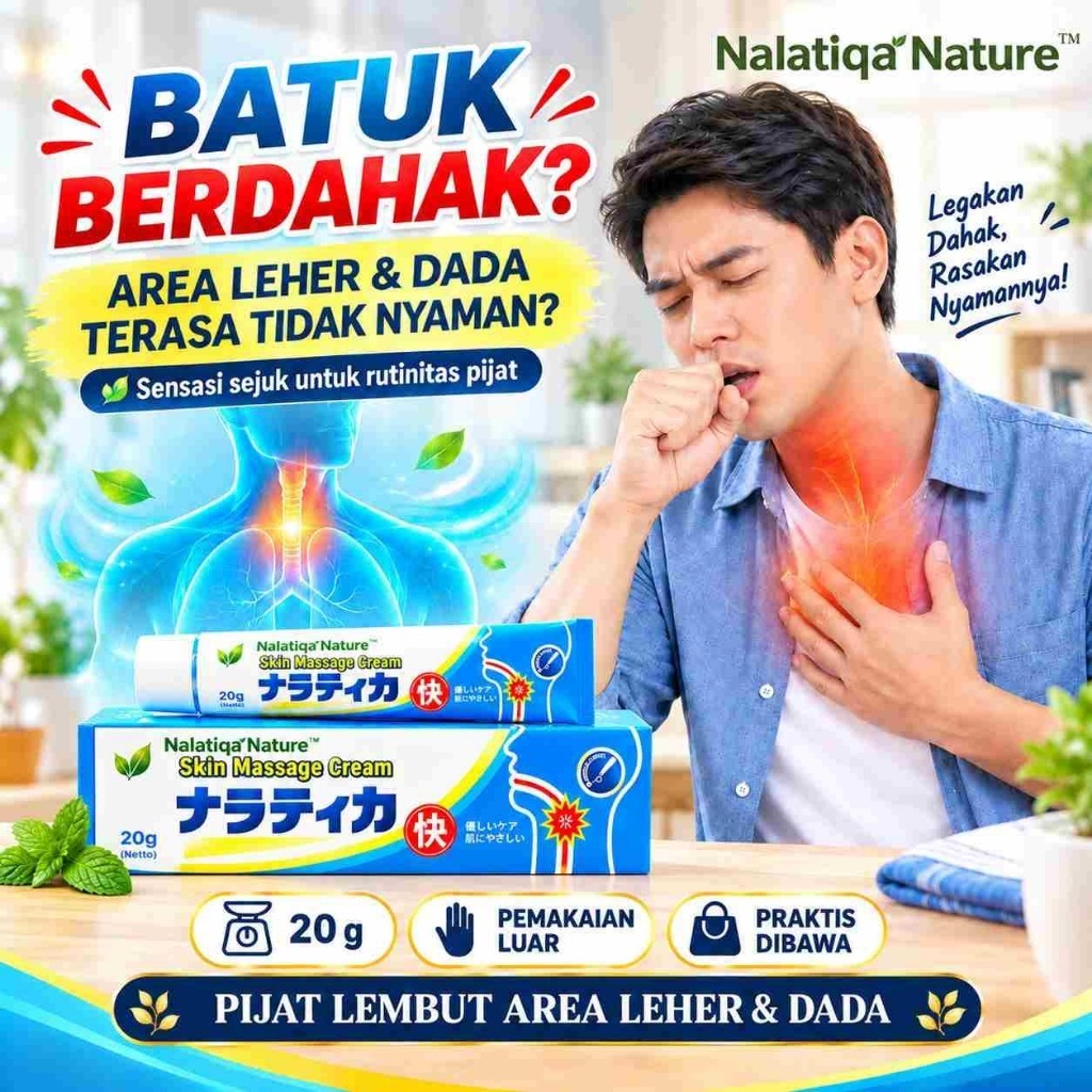 NALATIQA GEL HERBAL 20G - BERSIHKAN DAHAK PARU-PARU, REDAKAN BATUK BERDAHAK & TIDAK BERDAHAK, LEGAKA