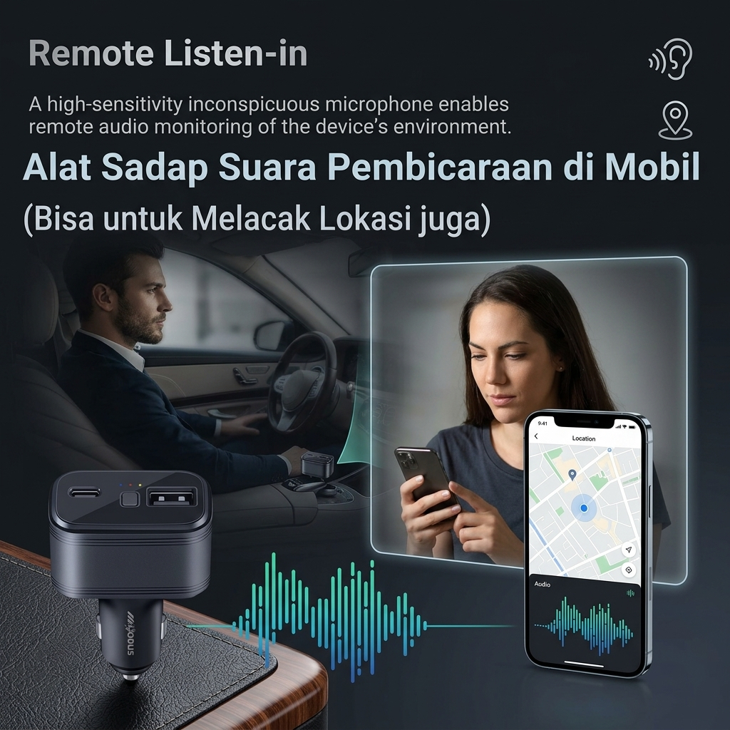 Penyadap Suara di Mobil dengan jaringan telepon  - Jarak Jauh - Bisa Lacak Lokasi