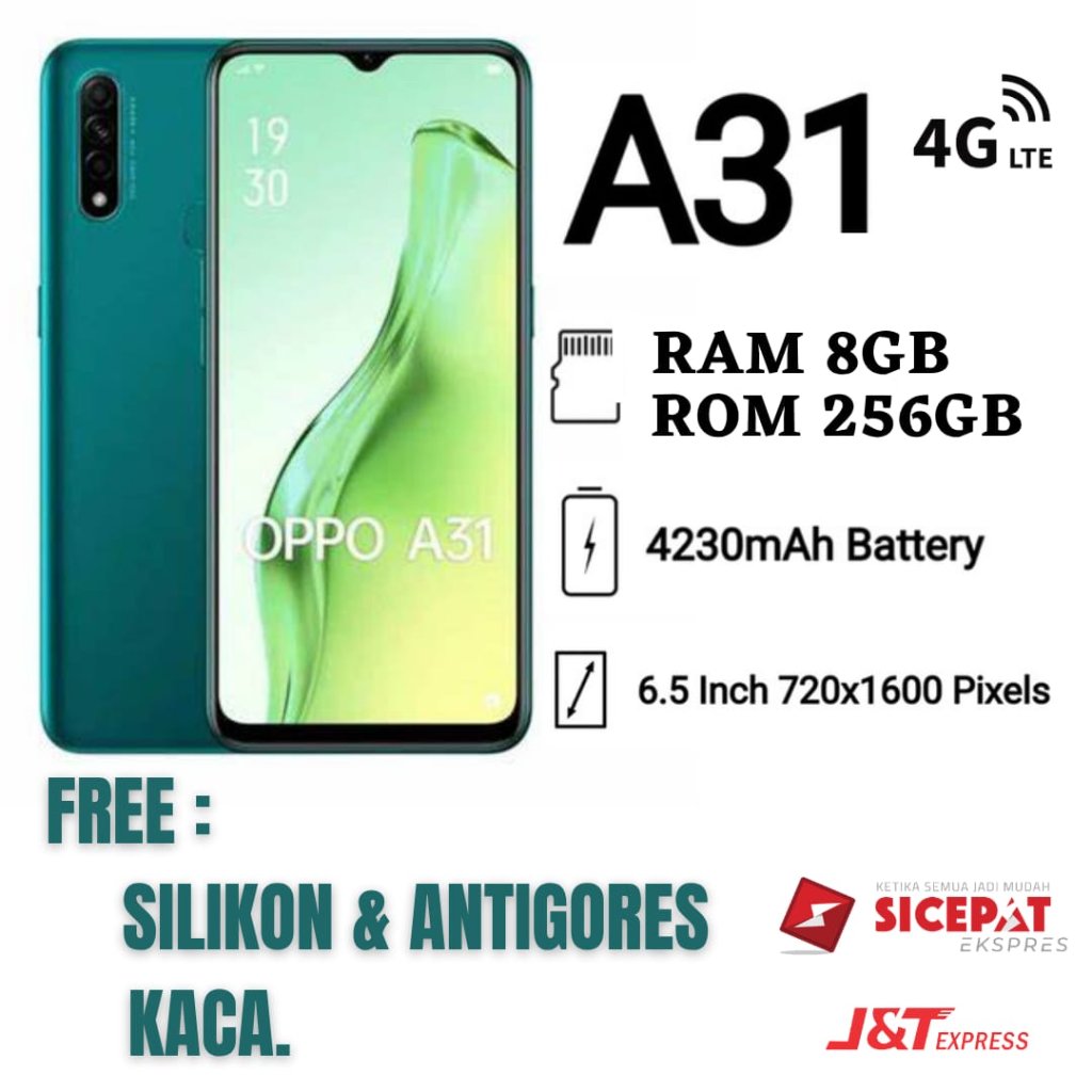 Hp OPPO A31 RAM 8+256GB 4G LTE Garansi 1 Tahun Grosir