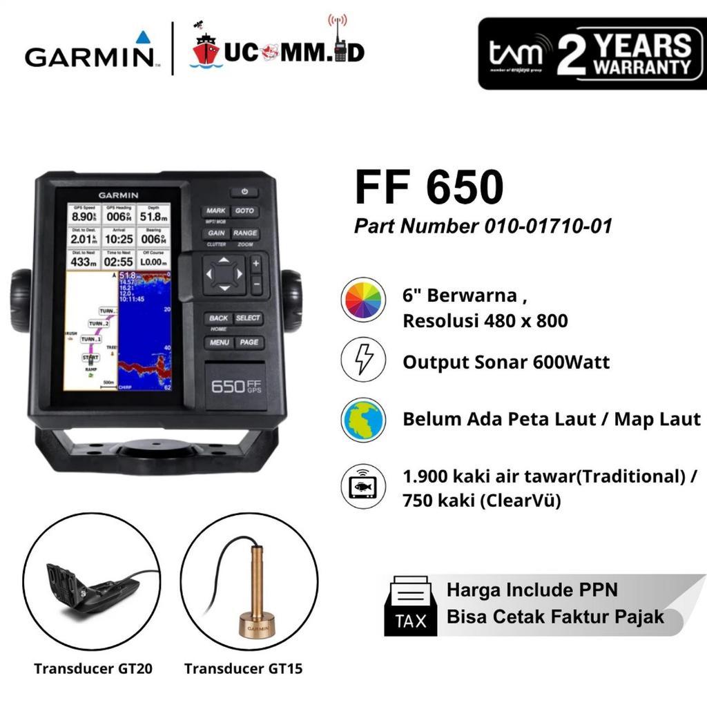 GARMIN FF 650 GPS w/ GT15M-TH Transducer Kuningan- GARANSI TAM 2 Tahun FF650 GPSMAP