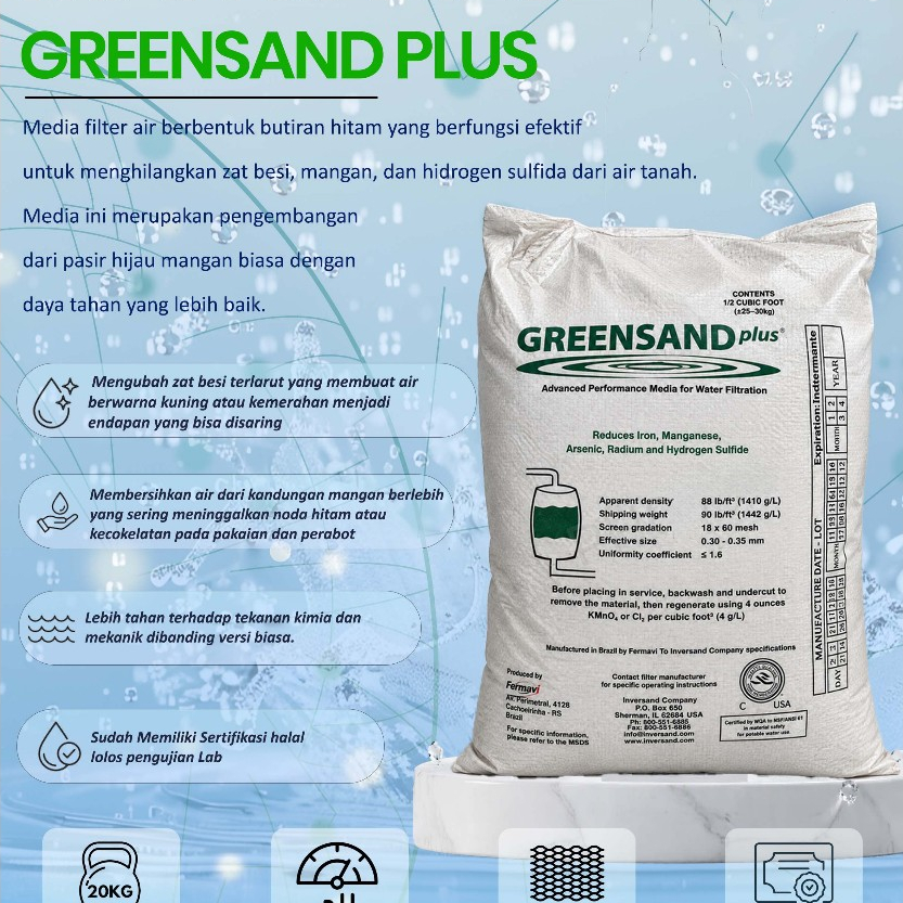 Manganese greensand plus / Filter Air Besi / Berkarat / berbau / Air Sumur