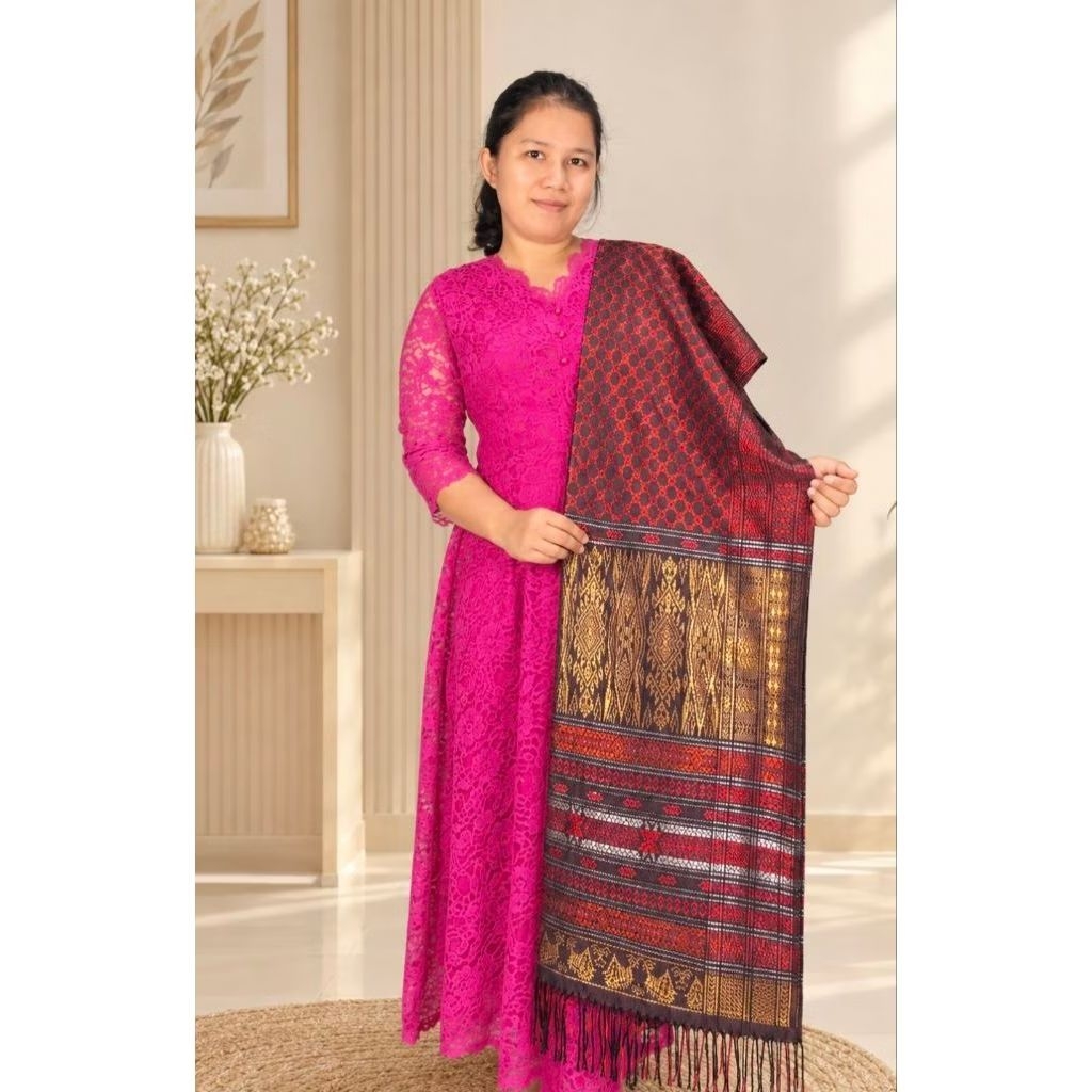 Songket Tumtuman Motif Rumah Batak 100% Tenunan