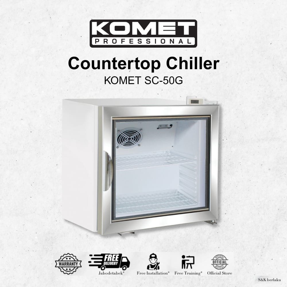 KOMET Professional Chiller Meja KOMET SC-50G dengan Pintu Kaca