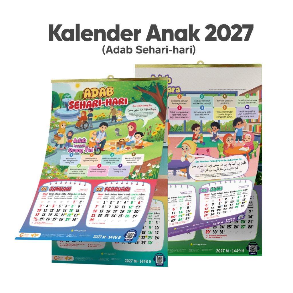Gema Insani Kalender Anak Muslim 2027 Hanging Calendar For Kids