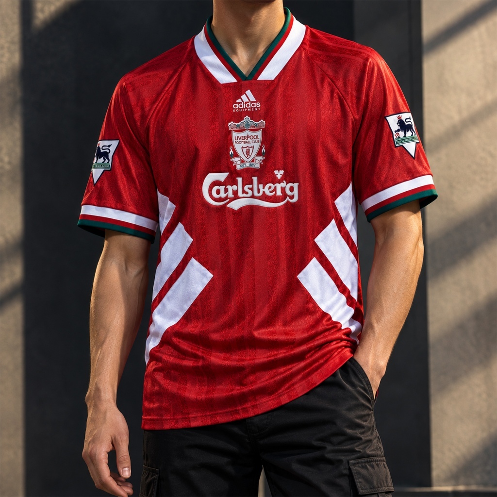 Jersey Retro Liverpool Tahun 1993-1994 Dryfit Adem, Nyaman Dipakai Seharian