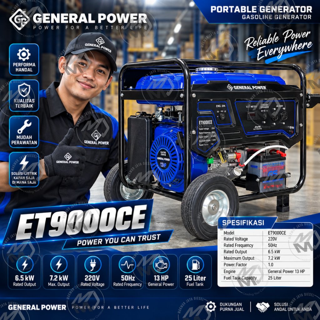 Genset General ET7000CE/ ET9000CE/ ET10000CE - 5500Watt / 7200Watt / 8000Watt
