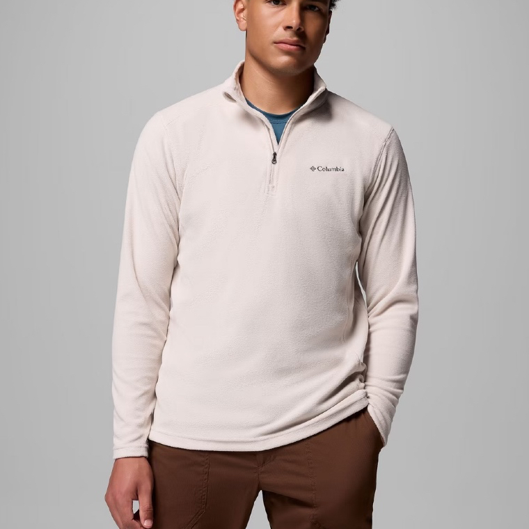 Jaket Laki laki Columbia Men's Klamath Range II Half Zip Fleece Pullover Jacket Polar Big Size Cream