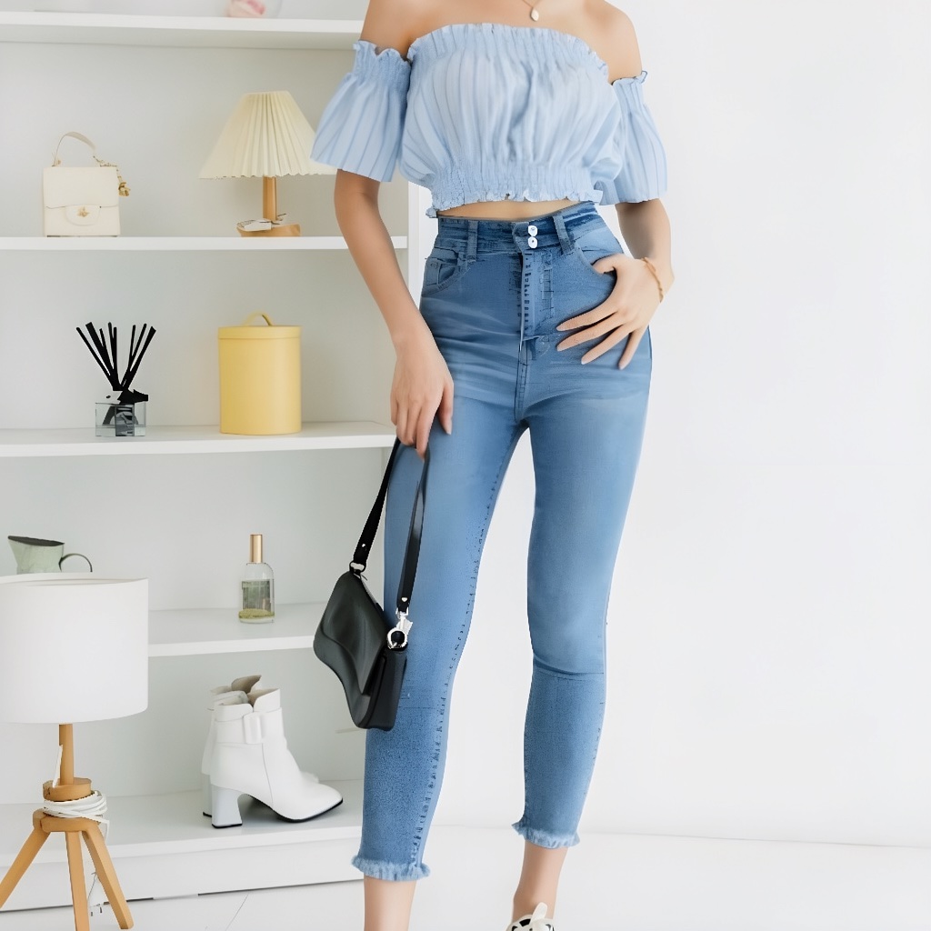 Eleovin Fashion - Eleven E11 Jeans | Celana panjang Highwaist wanita Jeans premium Skinny