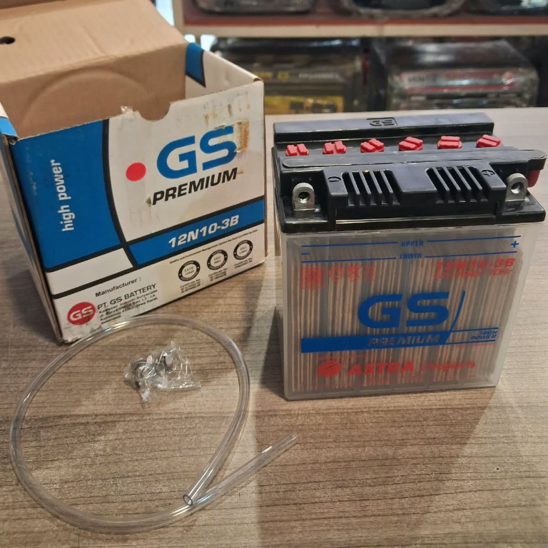 AKI GS BASAH 12N10-3B 12V 10A AKI 10 AMPER ASLI ORIGINAL GS ASTRA