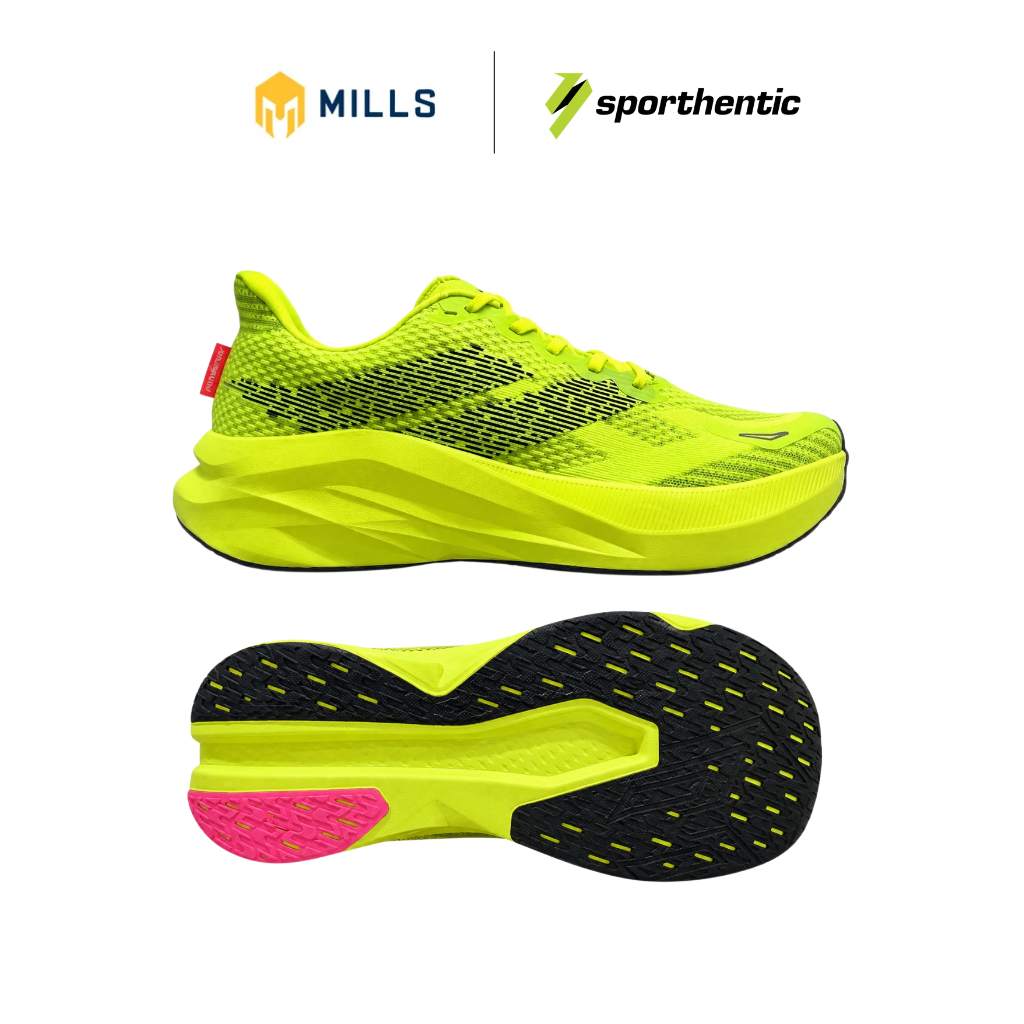MILLS Sepatu Running Pria ENERSTRIKE R26 Flash Yellow Black Sneakers Olahraga Lari Training Jogging 