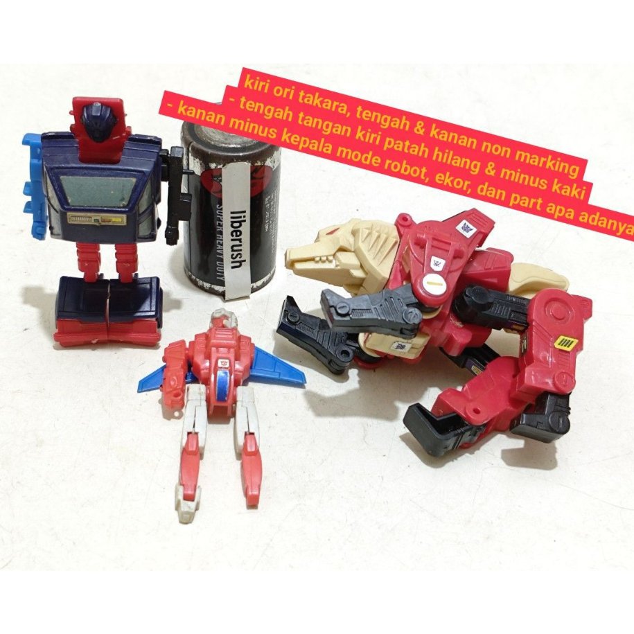 Set junk plastic mix vintage takara 1985 go bots gobots microchange bumblejumper gashapon minipla ma