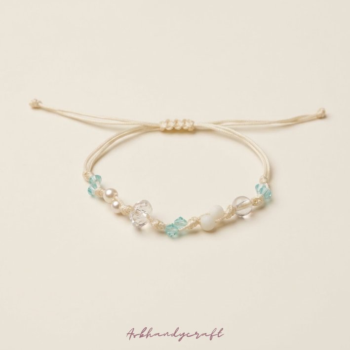 [TG148] 1 Pcs Gelang Tali Giok Adjustable   Fresh | Handmade Beads Bracelet |    Gelang Wanita Korea