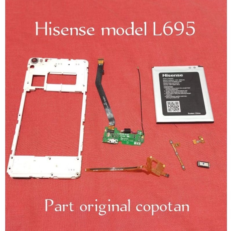 Part copotan Andromax Pureshot plus / hisense L695 fleksibel on of  flexi ui board  baterai  buzer  