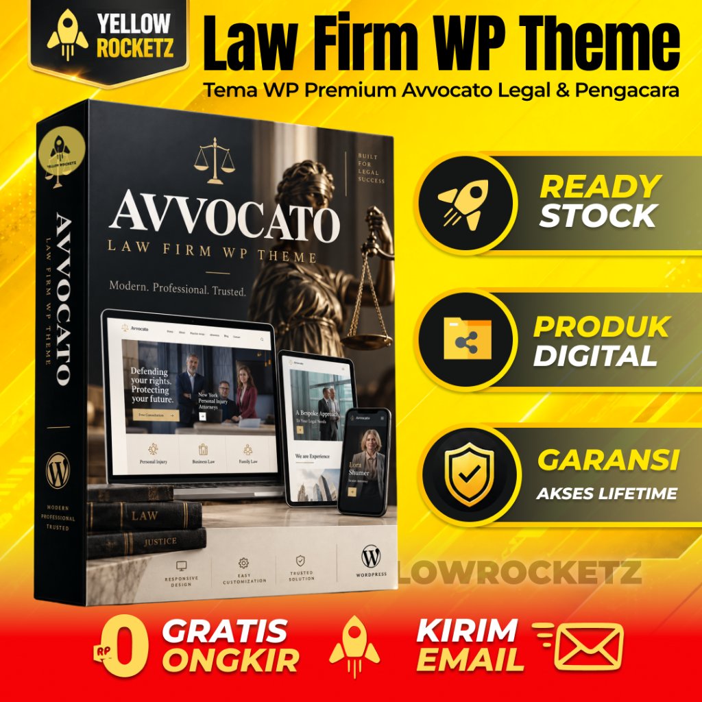 LAW FIRM WP THEME - Tema Wordpress Pengacara Advokat Avvocato Premium Lifetime + Update