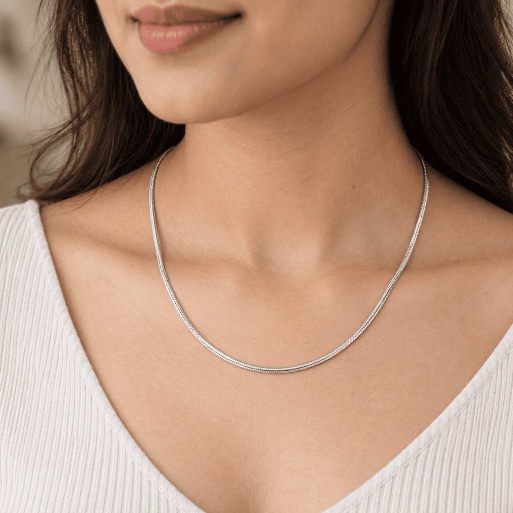 YOBEL_JEWELLERY - KALUNG RANTAI POLOS SNAKE CHAIN SILVER [75000379]