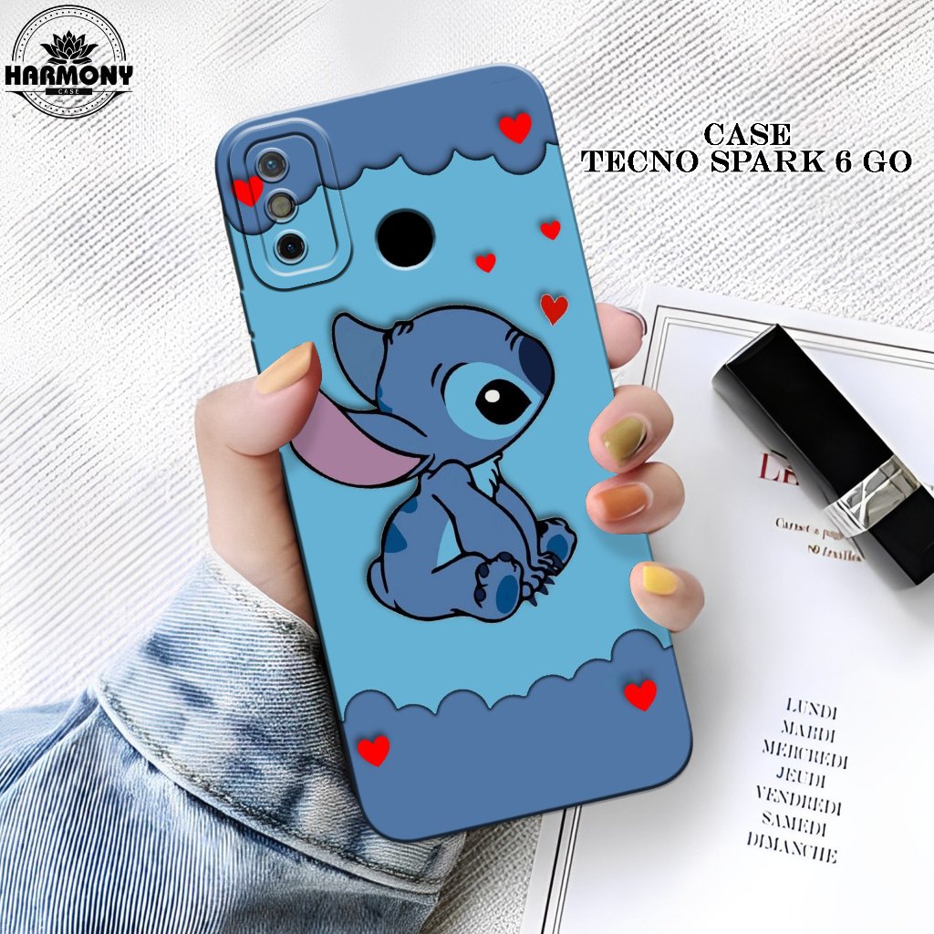 Case Tecno Spark 6 Go Terbaru- Fashion Case Stitch  - Softcase Tecno Spark 6 Go - Silikon Pro Camera