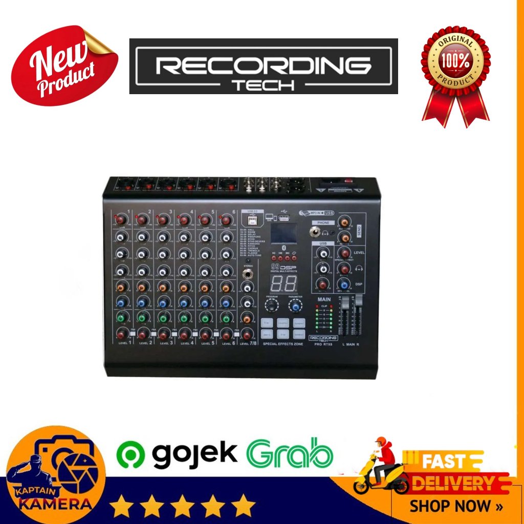 RECORDING TECH PRO-RTX8 8 Channel Professional Audio Mixer