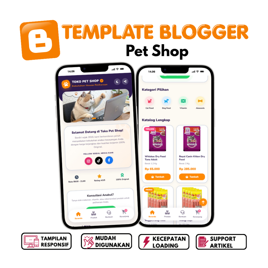 Template Blogger Pet Shop | Mudah Digunakan Lengkap Dengan Panduan & Update