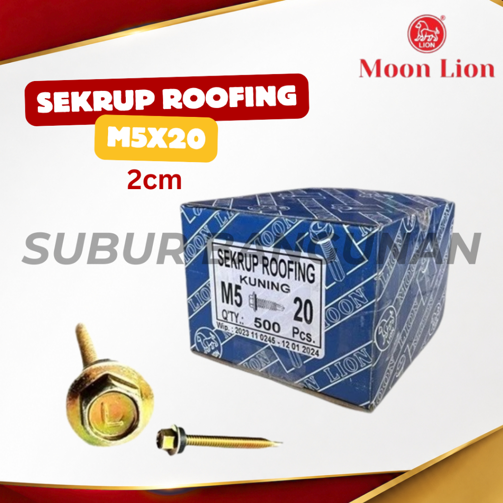Baut Roofing / Baut Spandek / Baut Drilling / Skrup Roofing / Skrup Spandek 2 CM Box (500 Pcs/ Ktk)