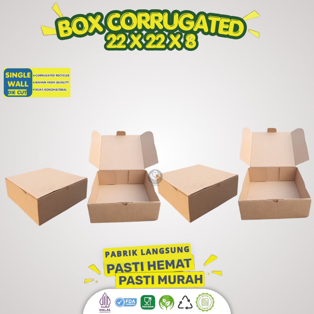 Kardus Pizza Box Pizza Die Cut Kardus Baju Eflute Handle Box (BPC3J)