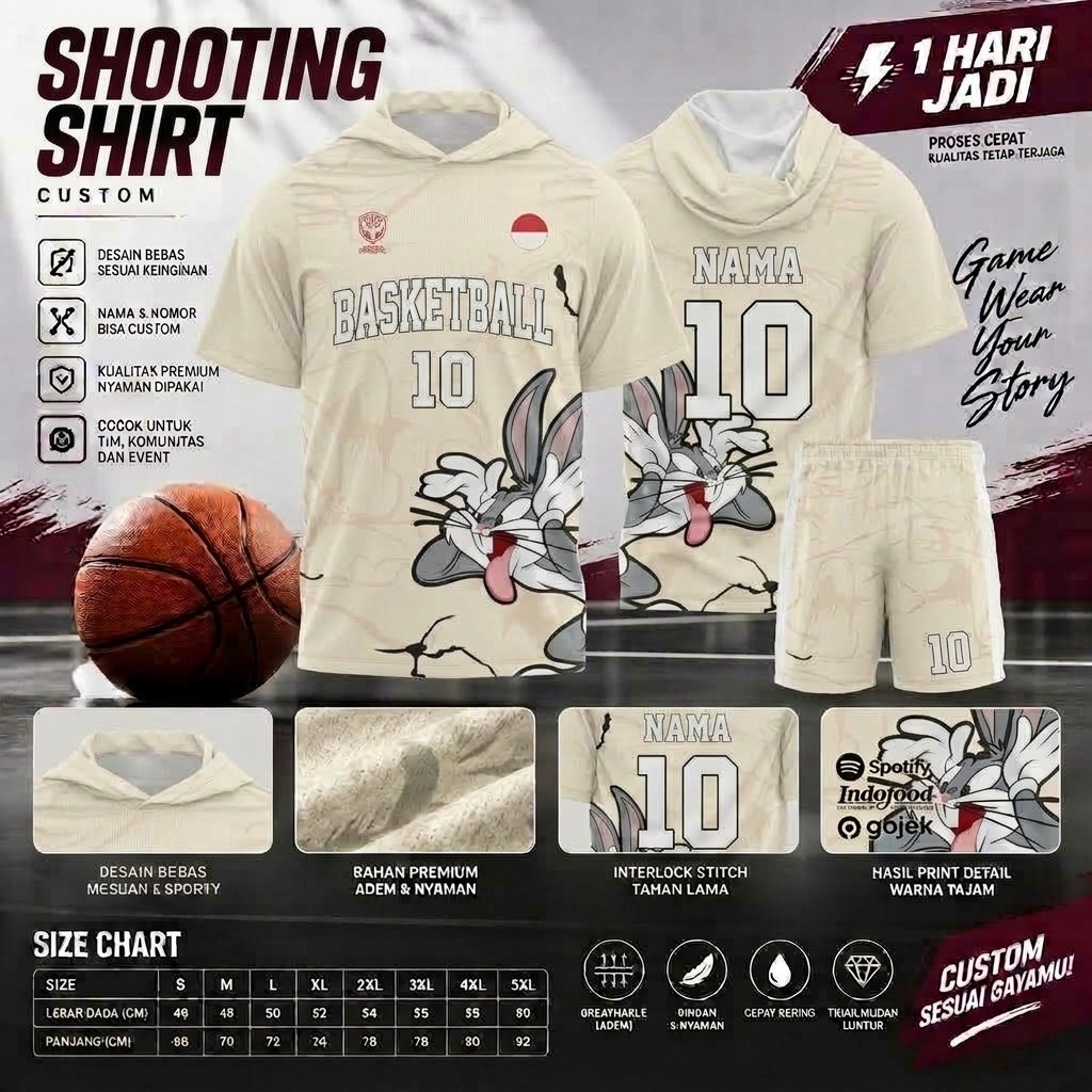 Jersey hoodie shooting shirt basket