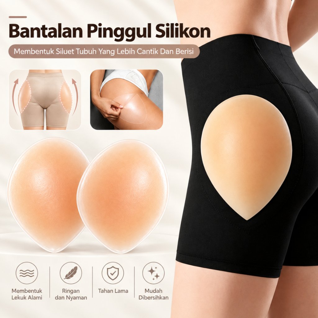 [COD]Busa Pad Pantat Silikon Seamless Removable/Pad Pengangkat Bokong Alami & Penambah Volum