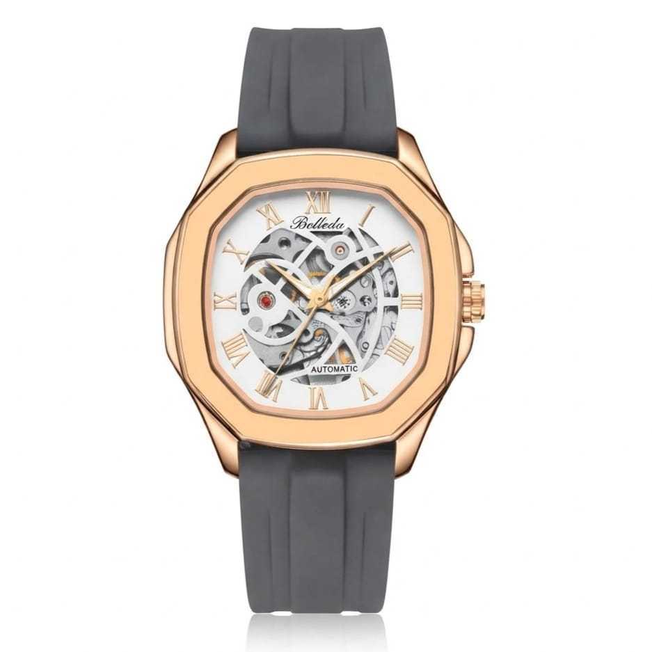 Jam Tangan Pria Wanita Belleda 9484 Rubber Strap Automatic Mekanik Anti Air 3 Atm Watches