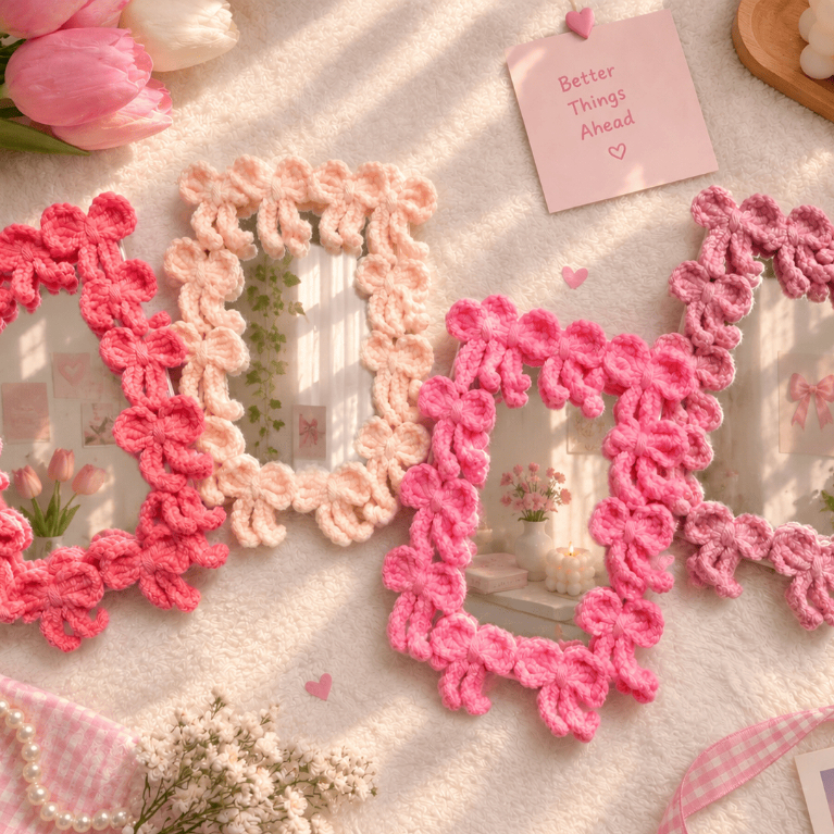 MIRU STANDING MIROR CERMIN MAKEUP SERIES PITA RAJUT HANDMADE