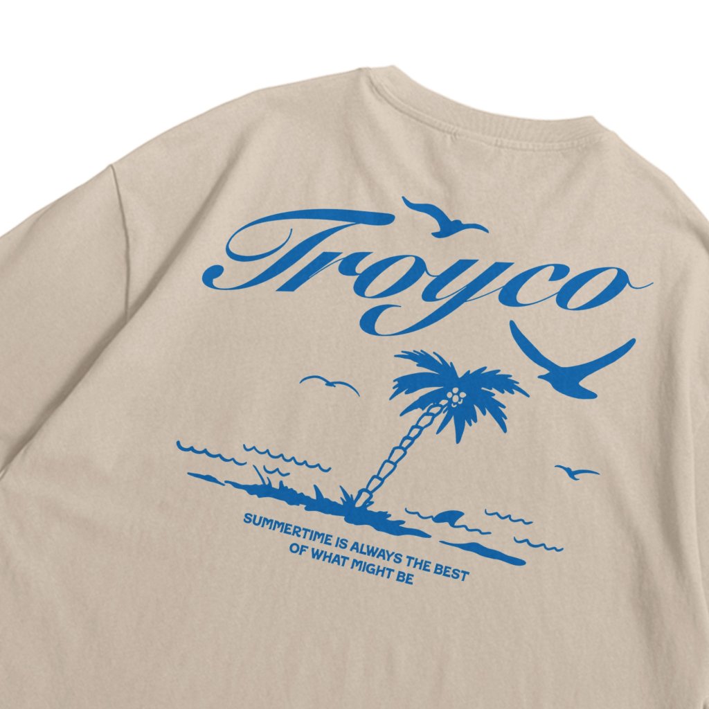 Troy Company Oversized T-Shirt Beige Sumtime - Kaos Oversize Pria Beige OVD 3720