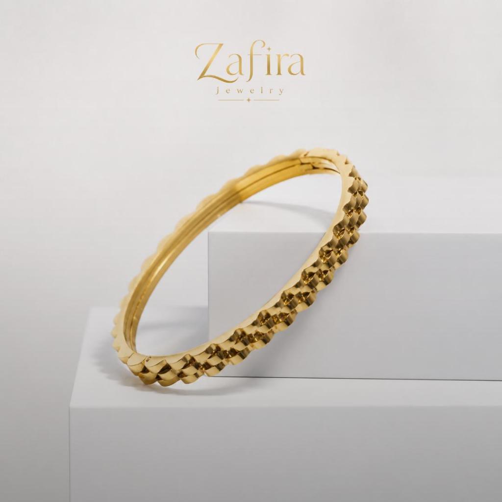 ZAFIRA - (BELI 1 GRATIS 1 ANTING) Marwa Gelang Tangan Titanium Anti Karat Korean Style | Perhiasan A