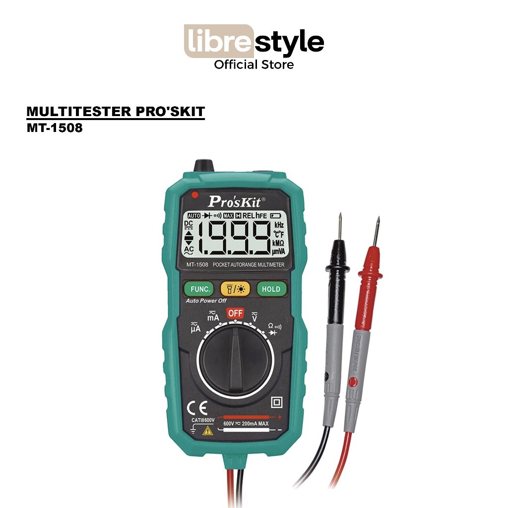 PRO'SKIT MT-1508 Multitester Digital Mini Ukuran Saku Multimeter Tester Original