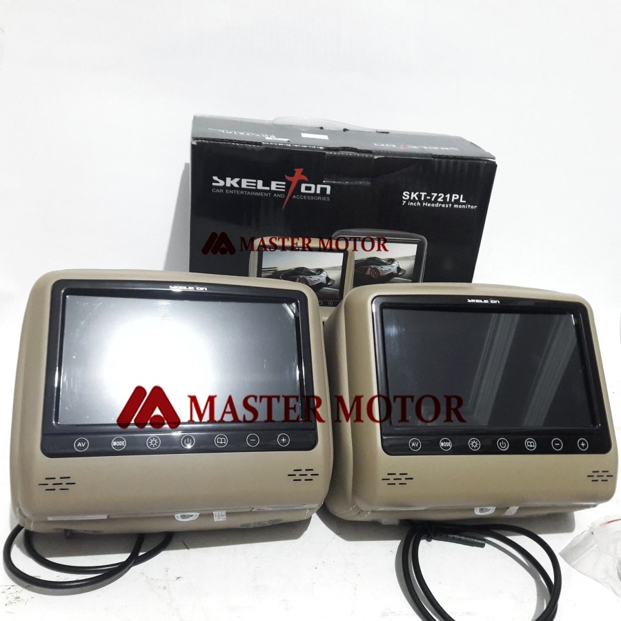 Headrest Monitor Skeleton 7" SKT 721 PL - Sandaran Kepala 1 set Monitor TV Bantal Mobil