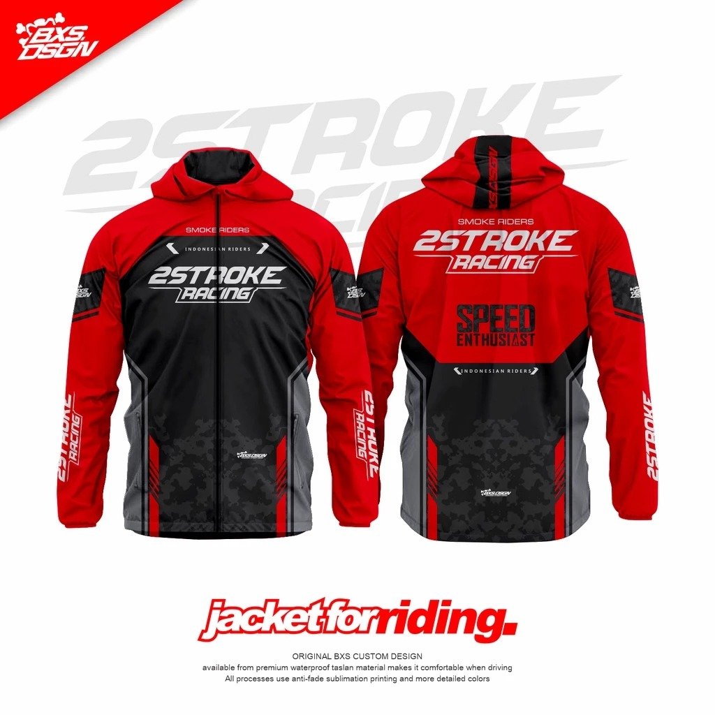 JAKET 2 STROKE RACING FULL PRINTING JACKET MOTOR WATERPROOF 2STROKE RACING