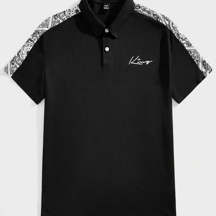 Kaos Kerah Oversize KING Polo Shirt Jumbo List Lengan Motif XXL XXXL XXXXL Kaos Kerah Pria Keren