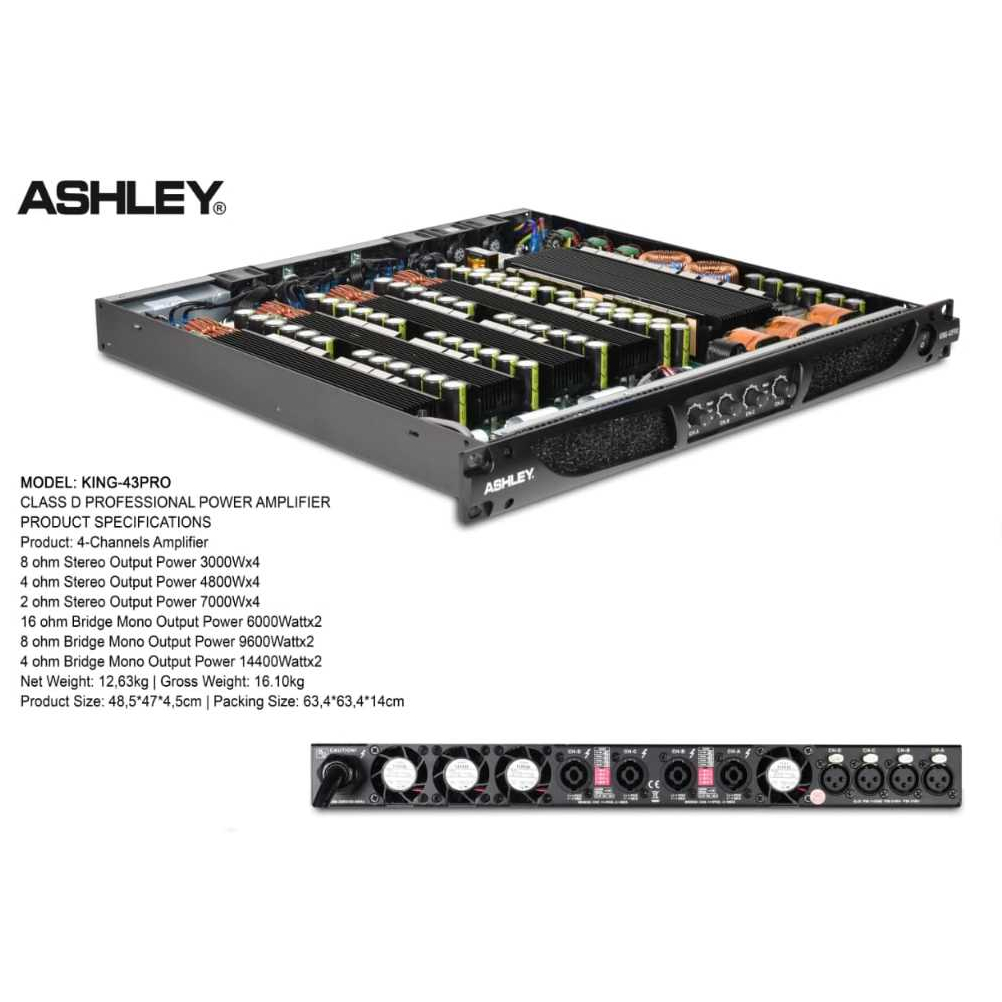POWER AMPLIFIER ASHLEY KING43PRO KING 43PRO KING 43 PRO CLASS D