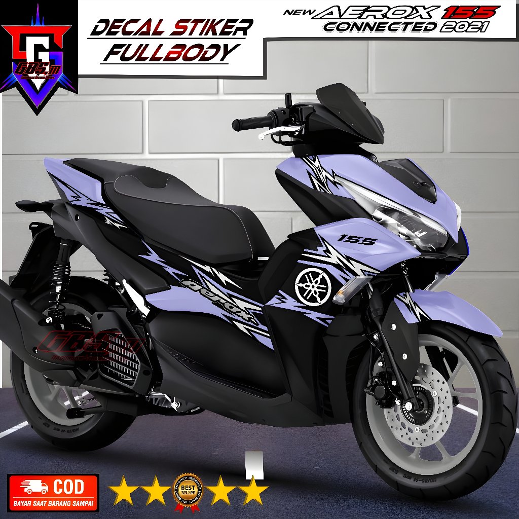 COD Sticker Decal Fullbody Yamaha Aerox 155 New Connected Cyber City 2020 2021 2022 2023 2024 Stiker