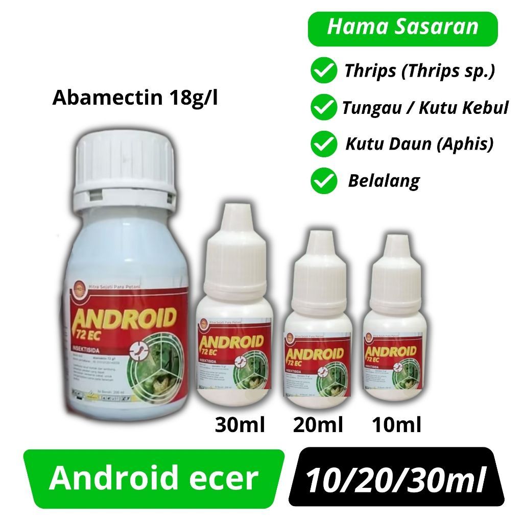 Insektisida ANDROID 72EC 30ml Bahan aktif : ABAMEKTIN 72g/l